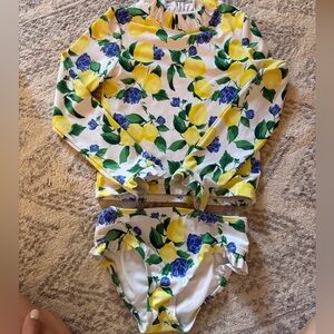 Janie and Jack Lemon and Floral Swimsuit